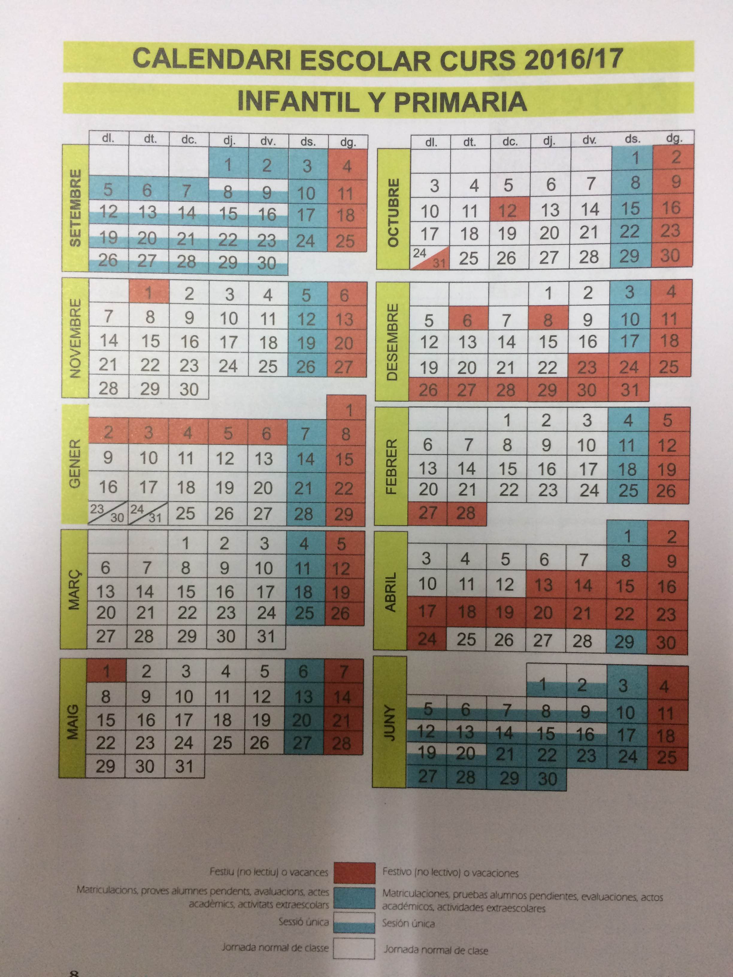 calendario inf-pri 2016-17